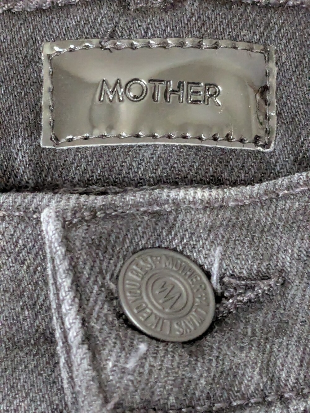 MOTHER Hustler Roller Sneak Jeans 25 Not Today Satan High Rise Wide Leg Flare - Picture 11 of 16